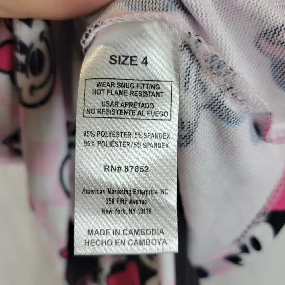 Disney Minnie Mouse 3 Pc Pajama Set Pink Size 4 NWT